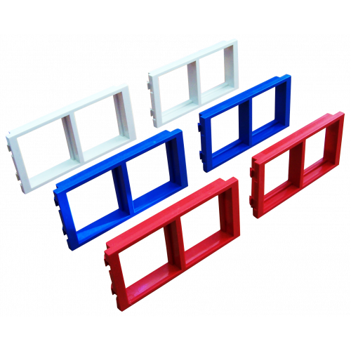 Horizontal double adapter frame for floor towers